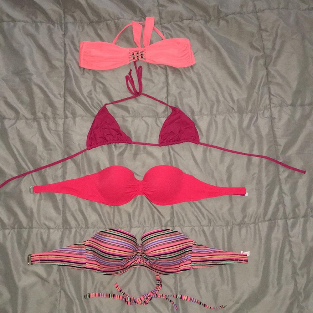 4 bathing suit tops. Last 2 have breast support
